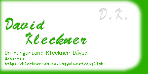david kleckner business card
